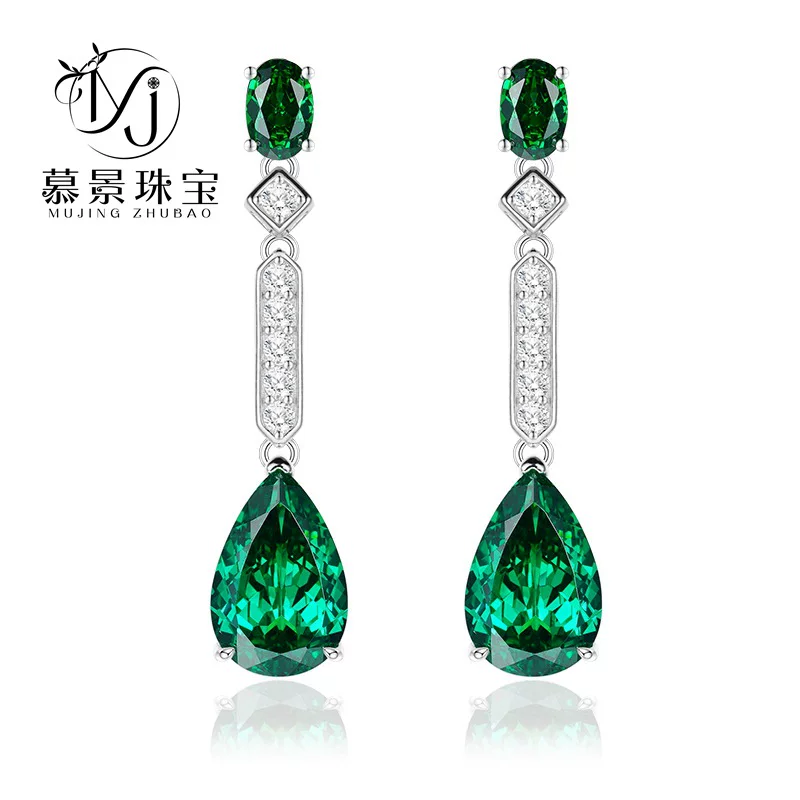 /Jewelry, зелёные брендовые серьги, коллекция 2023 года, образец серебро 925, 5 карат