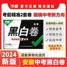 万唯中考2024新版黑白卷 定心卷中考初三总复习资料书真题预测卷