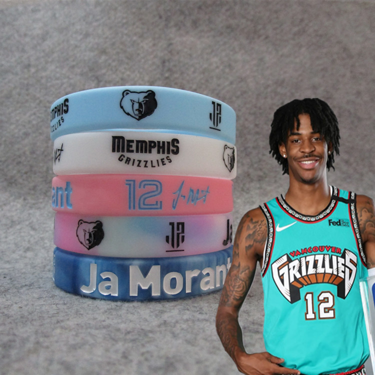Basketball Star Grizzlies No.12 Jamolant New Signature Sports Bracelet Silicone Luminous Wristband Curry Owen