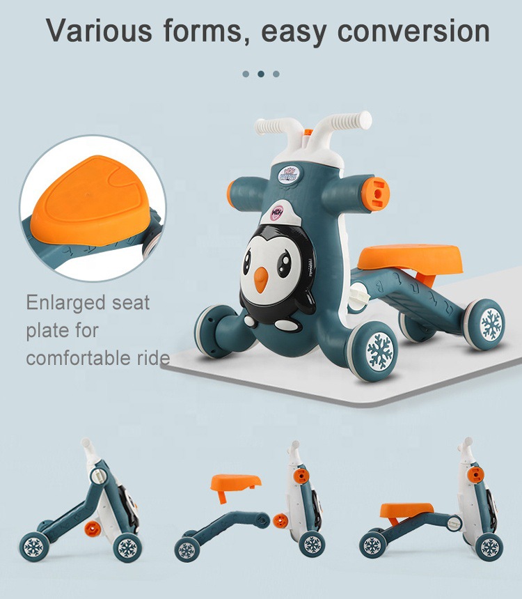 Baby Walker anti-o-pierna multi-funcional de los niños caminar ayuda de deslizamiento scooter de tres en uno de los niños