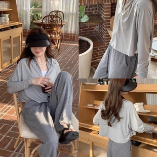 BANANAUNDER Shawl Sunscreen Clothing Classic Women's Outdoor Summer Cool Slim-fit Hooded Coat Big Hat Brim Loose