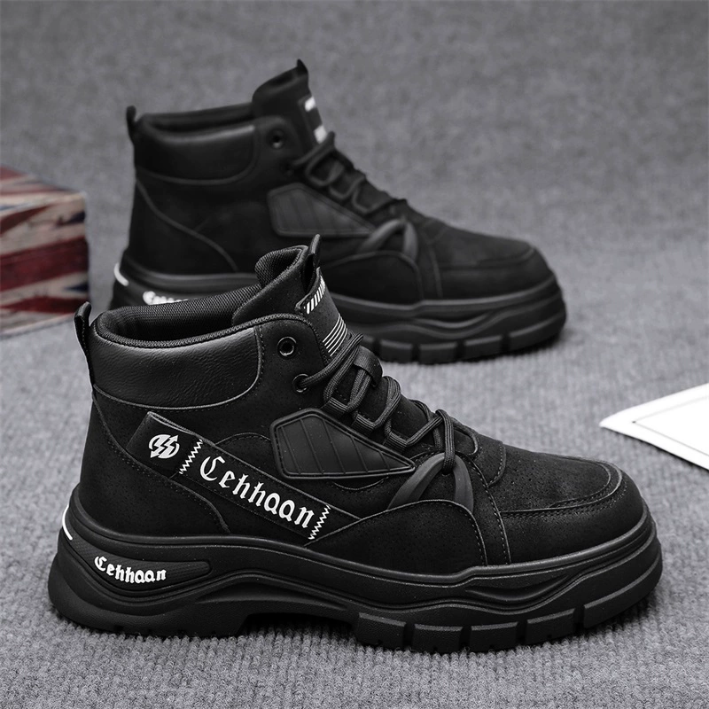 Высокие зимние ботинки Martens, спортивно‑рабочий/альпинистский стиль 2024, массивный протектор