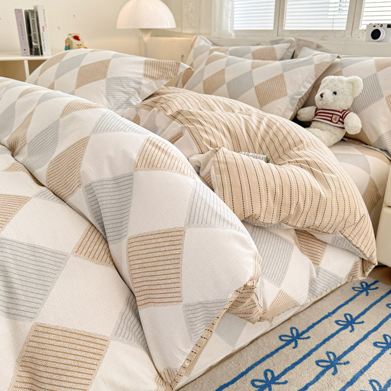 Cama de algodón de cuatro piezas, algodón puro 2025, nueva sábanas domésticas, cama de cama de dormitorio de cuatro estaciones, tres