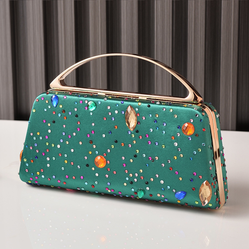 Bolsa de cena de moda europea y americana, bolsas de fiesta de diamantes de seda, bolsas de noche portátiles, nuevos fabricantes de Amazon transfronterizos