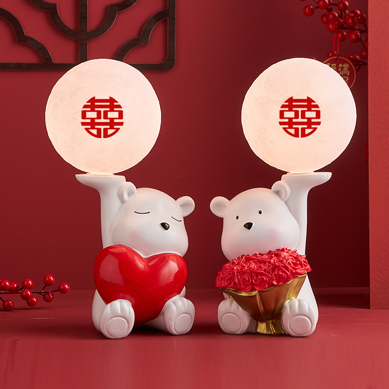 婚房床头长明灯新结婚一对陪嫁灯物品台灯礼物送新人实用女方