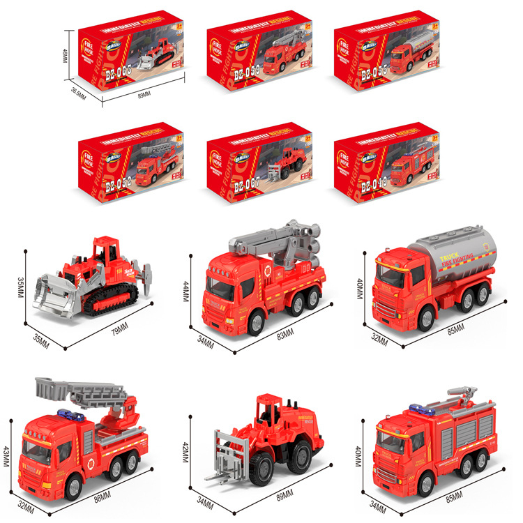 Children's Alloy Car Toys Metal Engineering Vehicles Excavators Urban Sanitation Traffic Vehicles Car Model Ornaments Gifts