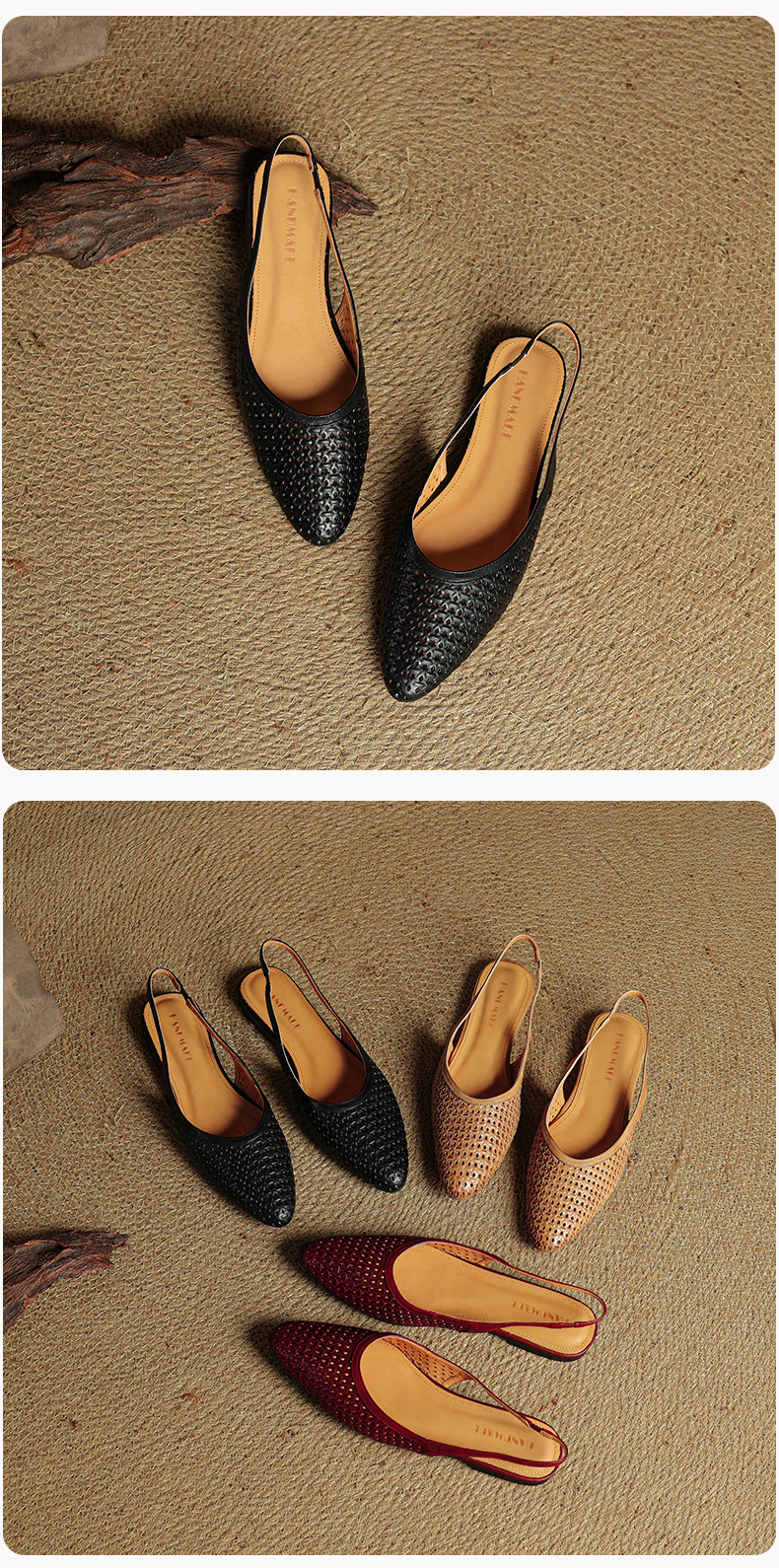 Sandal nữ da bò mũi kín quai sau đế bệt phong cách Hàn Quốc — đen chi tiết 27