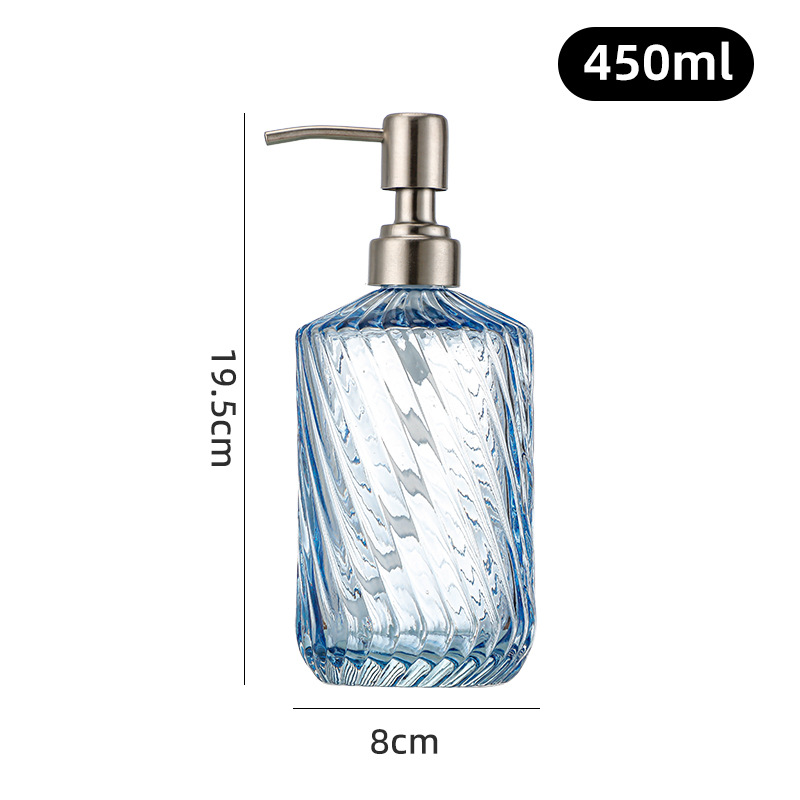 450ml; cabeza de bomba azul + acero inoxidable-1