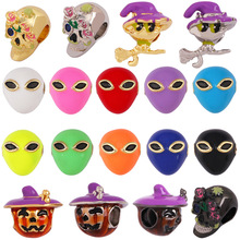 K50 3D立体 万圣节 骷髅头 南瓜头 魔法 单个装 手链项链用珠