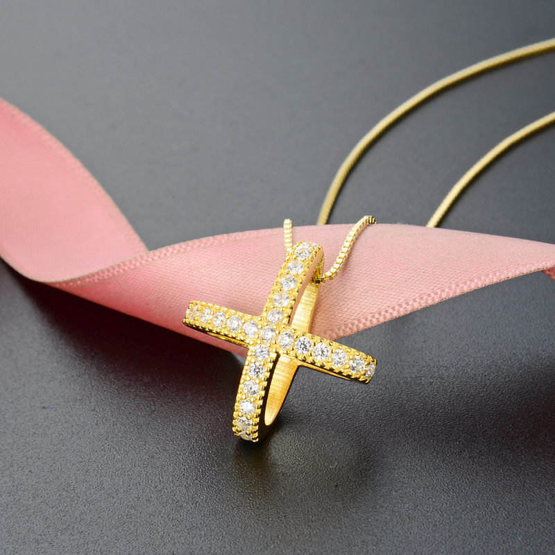 Accesorios de circón fresco Cadena de clavícula estilo japonés y coreano s925 Diamante de plata colgante tridimensional collar de estilo simple de las mujeres