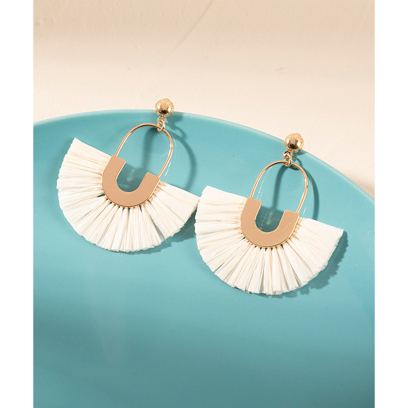 Beach Sector Rattan Drop Earrings display picture 2