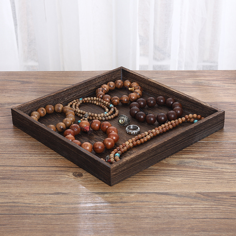 Antique-style solid wood jewelry stand storage tray bracelet rack display tray necklace stand antique culture plate accessory rack