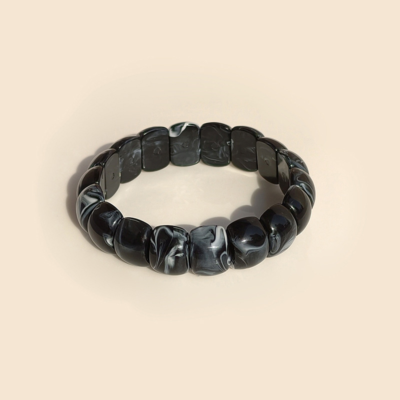 Cross-border retro dopamina acrílico pulsera elástica personalidad oval cuentas accesorios de diseño pulsera sensación