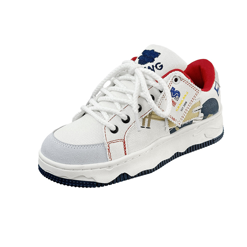 Herren Damen Canvas Skaterschuhe Graffiti Trend Freizeit Sneaker_voghion.com