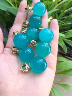 Tianhe stone single bead pendant small bulb round beads loose beads with buckle head snake bone necklace