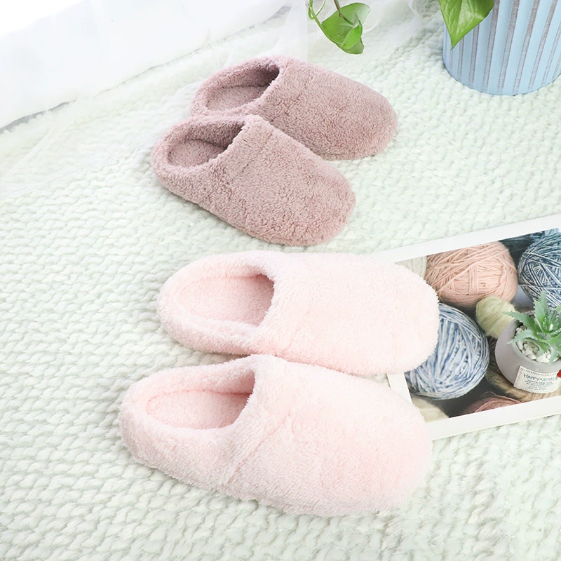 Женские длинные хлопковые тапочки из плюша, теплые домашние тапочки на плоской подошве, оптовая продажа через границу, комфортные, вельветовые.