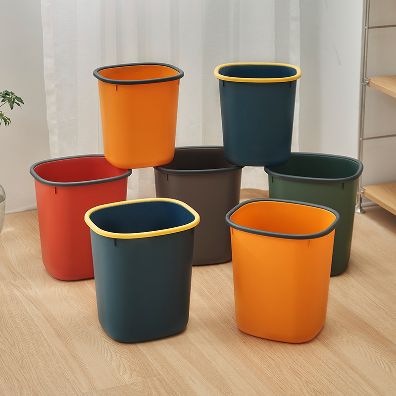 Household classification trash can plastic Creative Bathroom Kitchen pressure ring uncovered trash can living room trash can