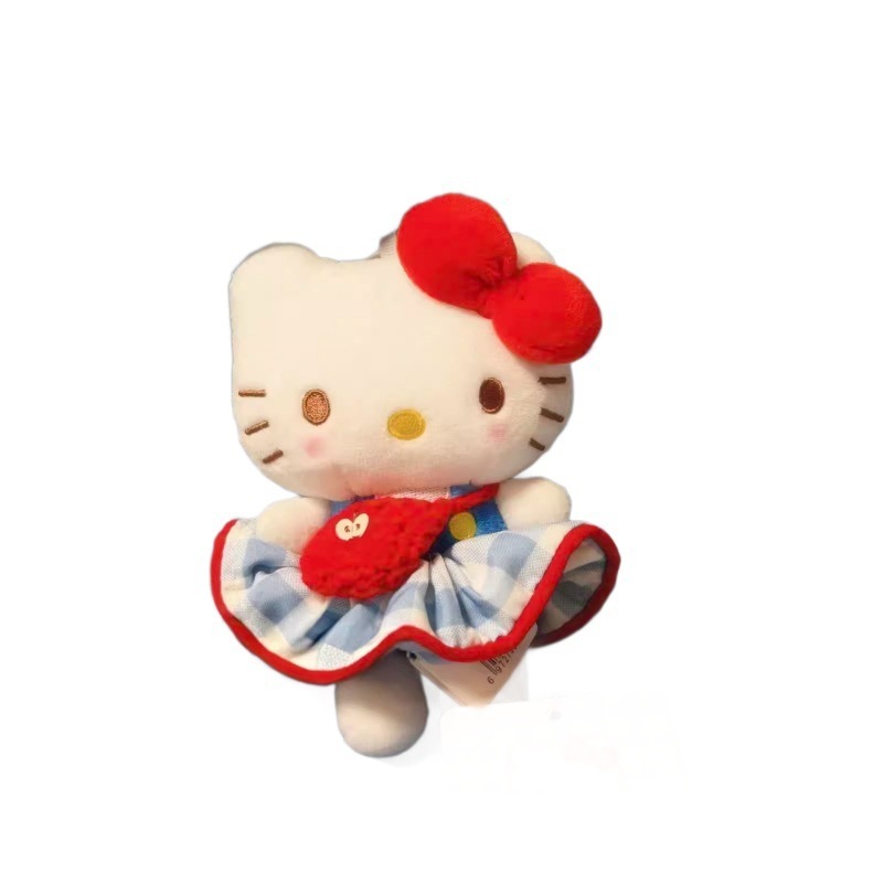 新款海盐夏天hellokitty包包挂件钥匙扣毛绒凯蒂猫小公仔玩偶礼物|undefined