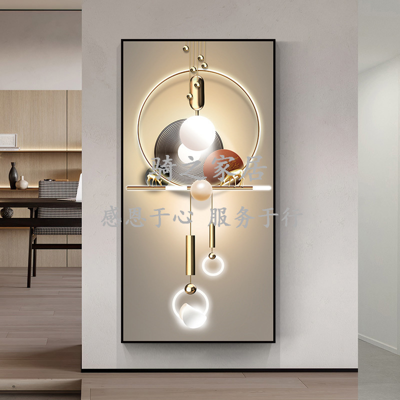 轻奢玄关墙贴装饰画简约现代入户客厅挂画过道贴画壁纸自粘贴纸