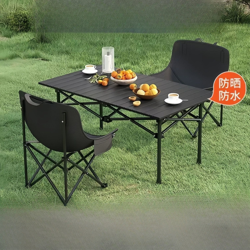 Fashionable Outdoor Folding Chair That Can Be Used for Sitting and Reclining, Outdoor Folding Table and Chair Set, Egg Roll Table, Moon Chair, Camping Table and Chair
