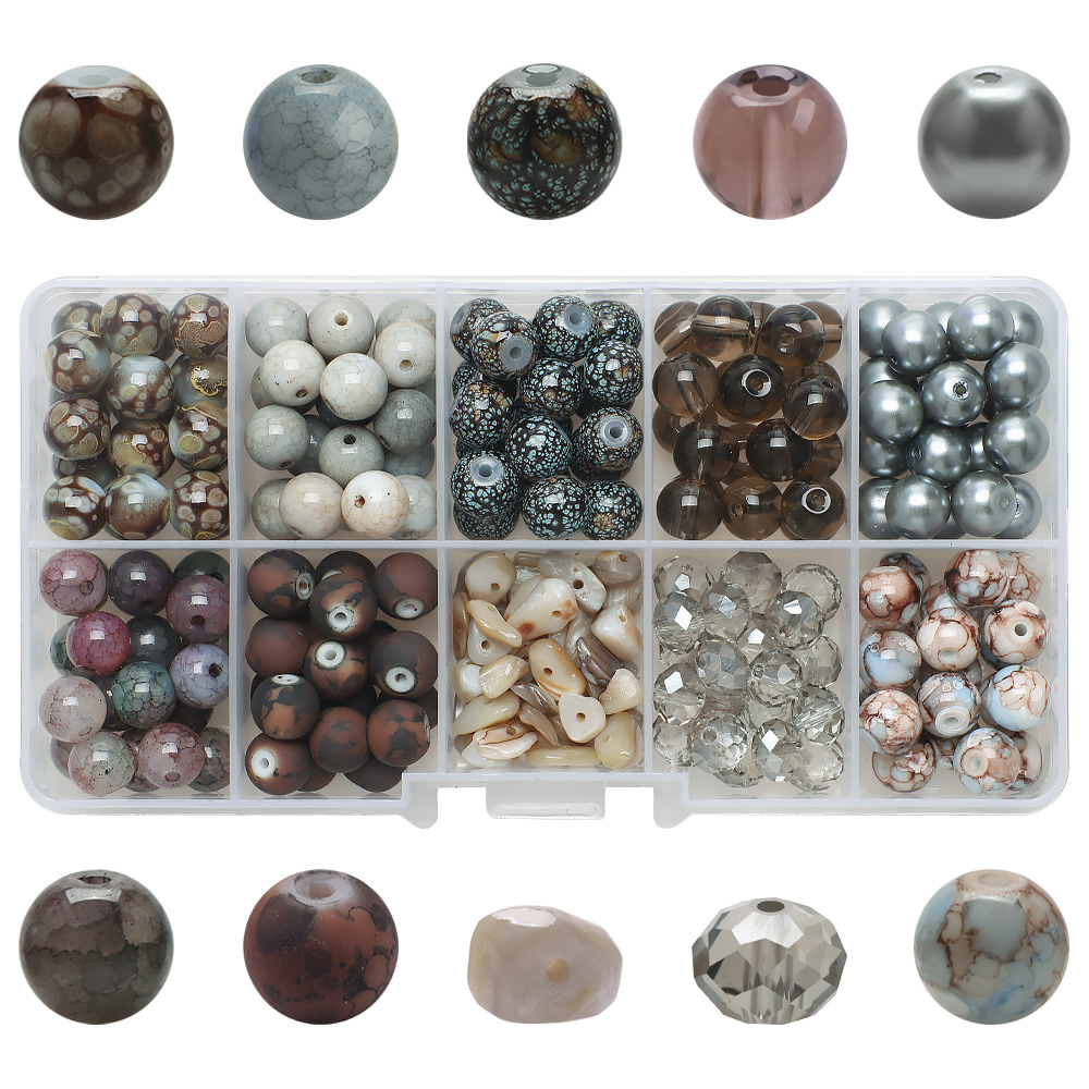 185g Weight Beads Jewelry Making Type Diameter 8mm Jewelry Making Size DIY Jewelry Accessories Classification 1 Set Quantity Glass Material Irregular, Round Pattern Plating Design Simple Style Style 1 Set Diameter 8mm Glass Irregular Round DIY Jewelry Accessories Beads 26