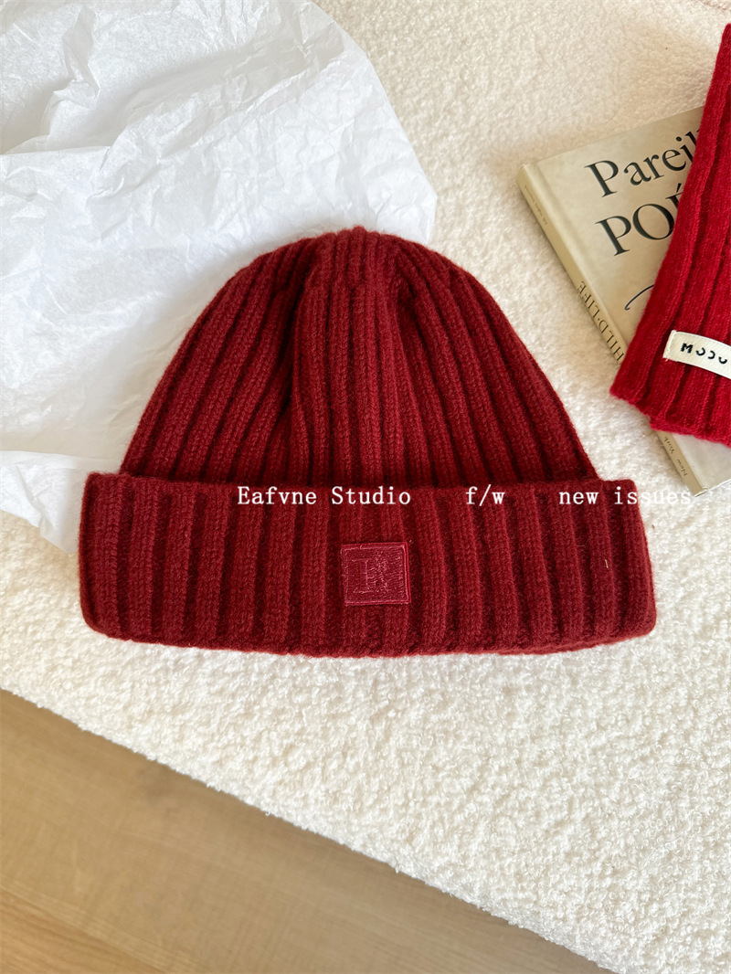 Gerippte Damenmütze Aus Wolle Für Herbst Und Winter Warm_voghion.com
