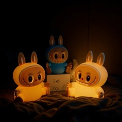バブルマート ラブブ ナイトライト 子供部屋 睡眠コンパニオン パットライト クリエイティブ ベッドサイドランプ インターネットセレブ ホットモデル