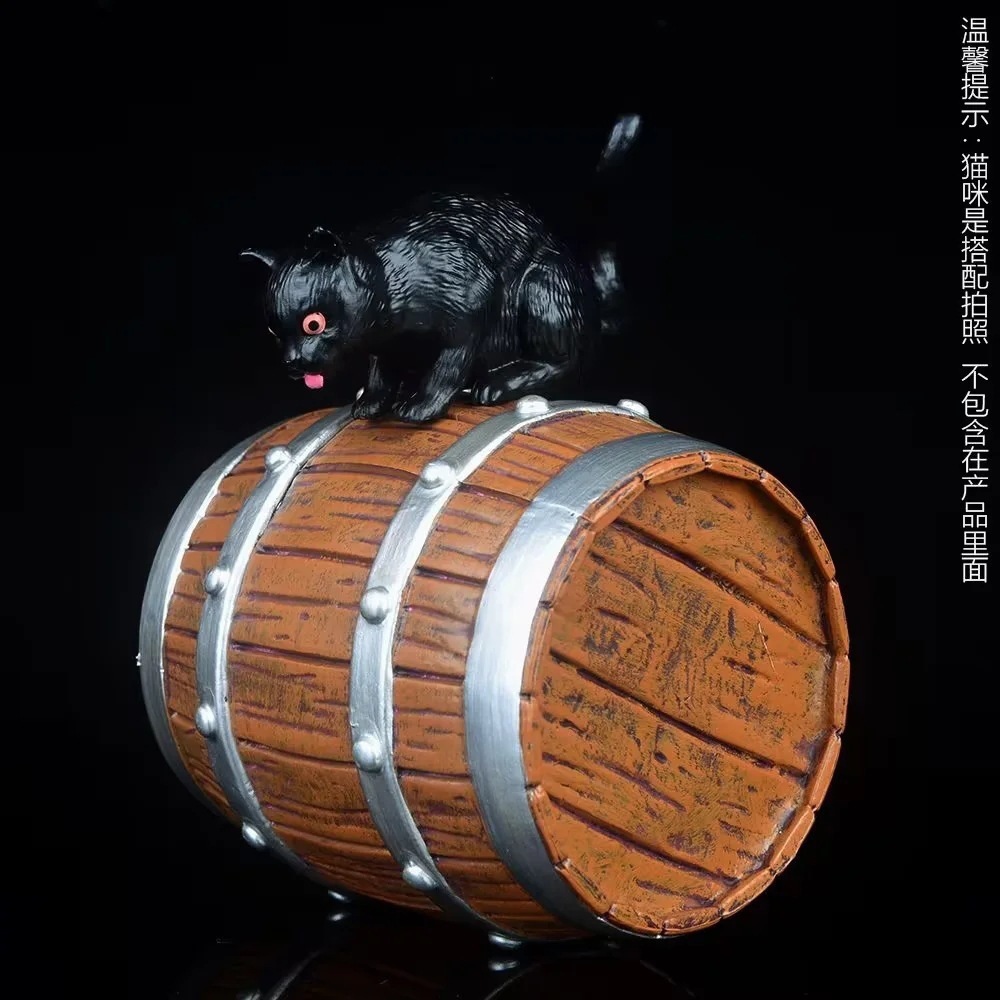 One Piece GK postura en cuclillas Ace barril accesorios de barril de madera bolsa mano escena de resina plataforma base de todo fósforo