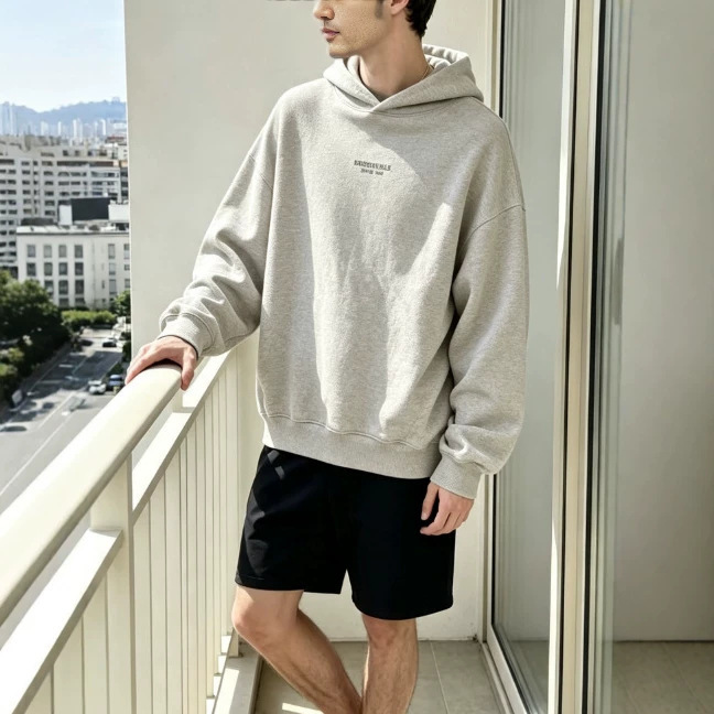 Fog Cloud Series Hooded Sweatshirt with Matching Color Lettering Silicone Loose High Street Hoodie Autumn and Winter Style Youth Trendy Men's Top Fog Cloud Series Hooded Sweatshirt with Matching Color Lettering Silicone Loose High Street Hoodie Autumn and Winter Style Youth Trendy Men's Top