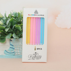 Wholesale ins Korean version of colorful candles 8 pack party cake creative pencil birthday baking candles cross-border