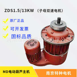 南京特种电机ZDS1.5/13KW子母双速电机 MD双速电动葫芦主起升电机