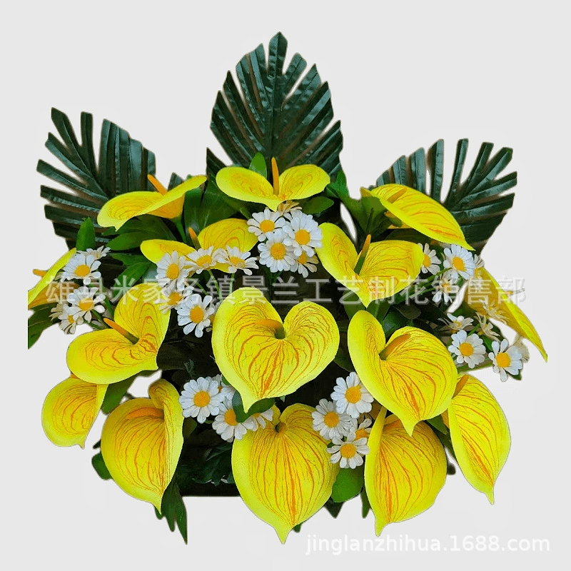 Calla lily bonsai Qingming Festival sacrificial supplies Bedding funeral supplies Crystal coffin wholesale cremation blanket