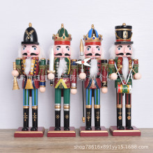 现货木质30cm胡桃夹子圣诞礼品挂件彩绘胡桃人士兵木偶跨境热销