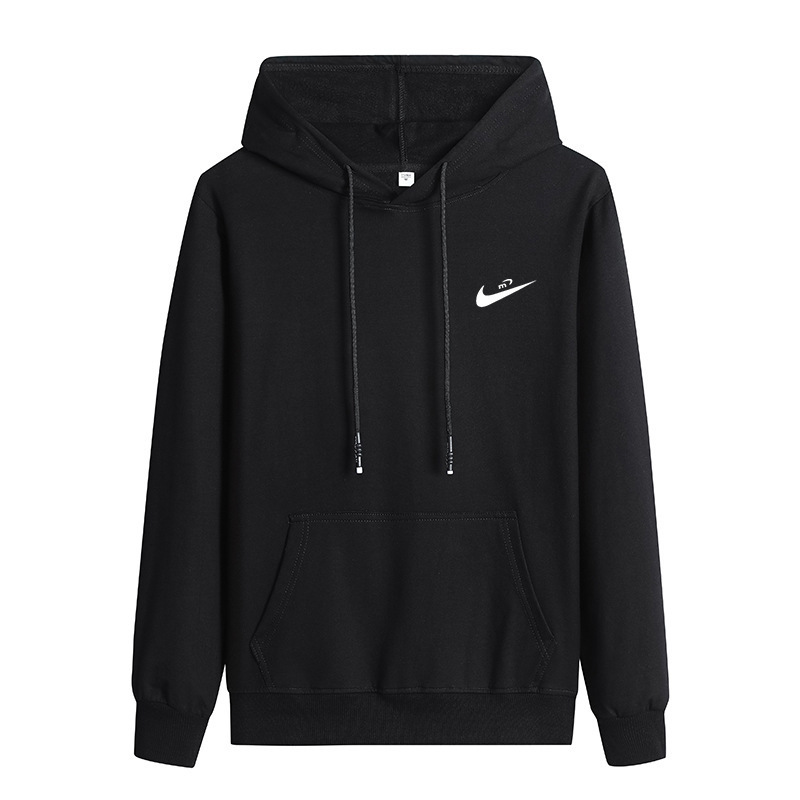 2025 Spring and Autumn Hooded Sweatshirt Men's Trendy American Tops Solid Color Loose Top High Street Couple Easiest for Match Hoodie