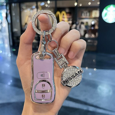 Car key bag, Special Nissan Qichen D50 - nissan-g-smart-3-key-purple-single-shell-diamond-encrusted-car-mark