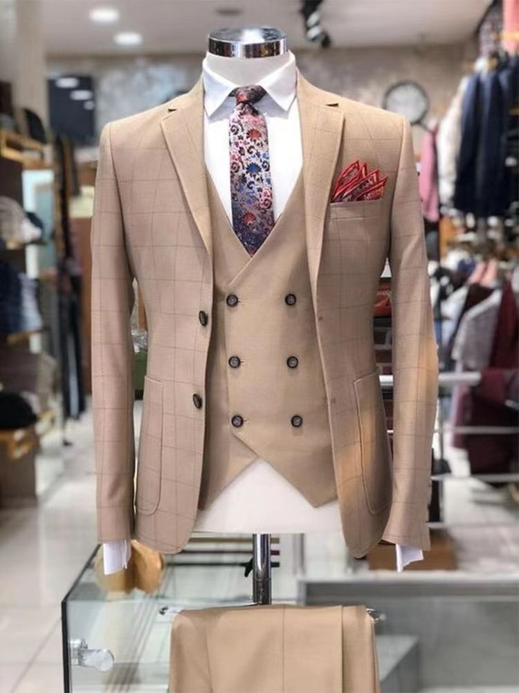 Nuevo comercio exterior transfronterizo primavera y otoño impresión digital reticular hombre traje casual traje casual chaqueta