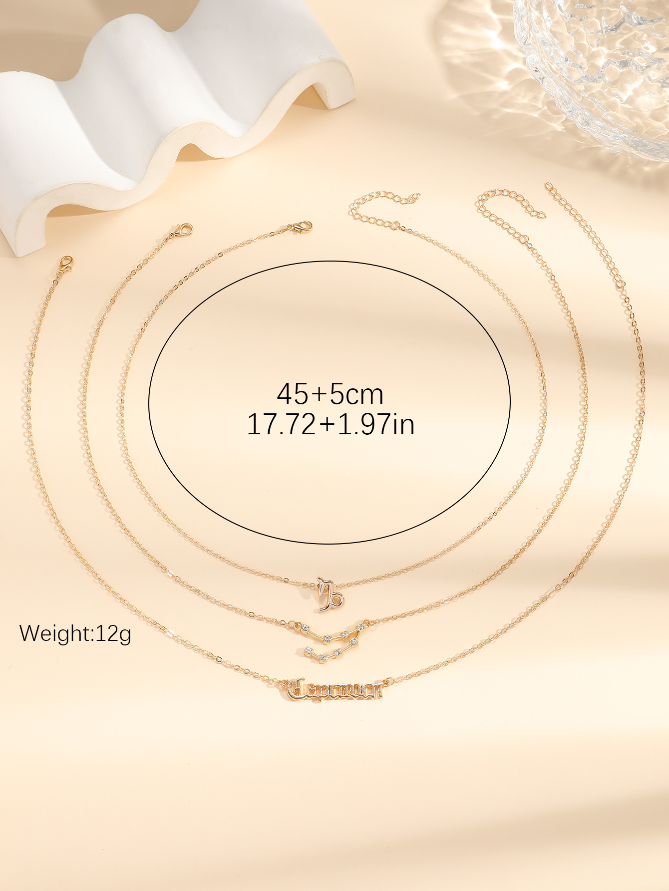 Zircon Inlay Material Casual Streetwear Constellation Alloy Inlay Zircon Women's Necklace