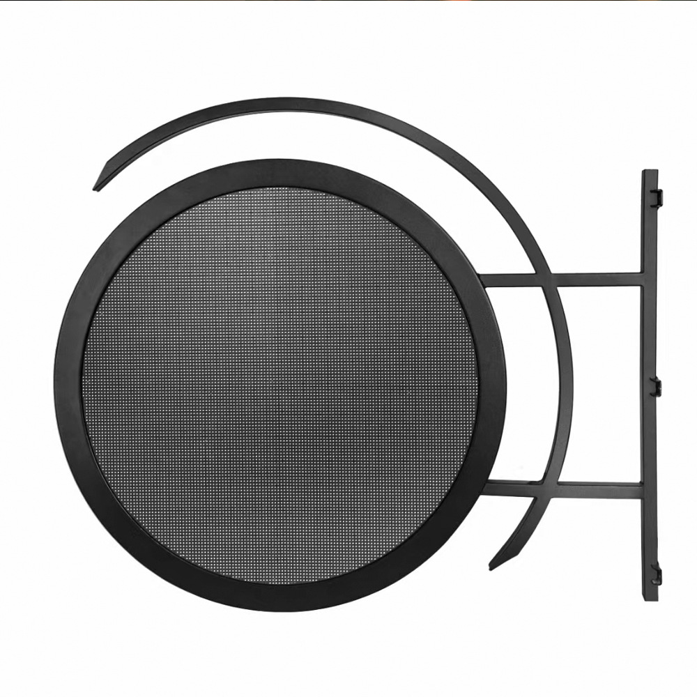 Pantalla redonda LED de hierro forjado a prueba de agua para exteriores, pantalla de puerta, logotipo de blíster, caja de luz de doble cara, letrero publicitario de pared colgante