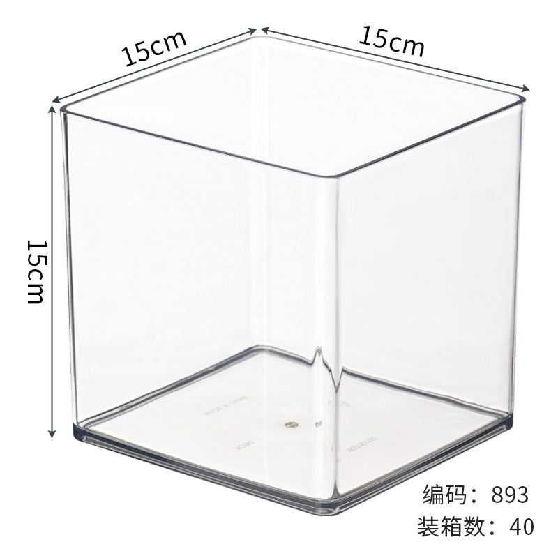 Jarrón de flores de plástico de sensación medieval de alta gama - Múltiples tamaños, alta transparencia, cubo despertador de flores, a prueba de caídas, imitación de vidrio, cubo para floristería/flores frescas