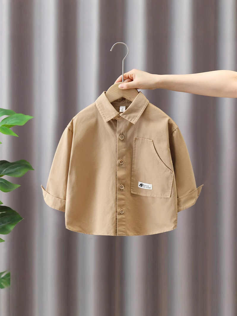 Camisa de Manga Larga para Niños 7818, Ropa Infantil Nueva 2026, Chaqueta de Primavera y Otoño para Bebés, Tops Casuales para Niños
