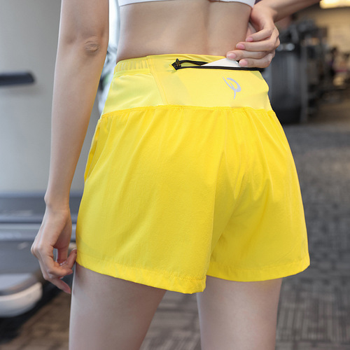 Sports shorts for women in summer, anti-glare nylon, quick-drying, running and fitness, breathable, stretchy, quick-drying woven pants for girls.