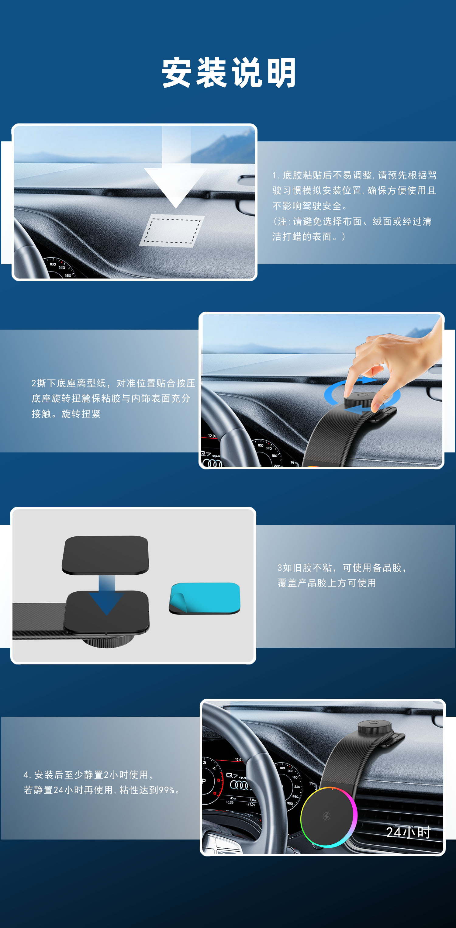 Magsafe Car Wireless Charger 15W Fast Charging Car Dashboard Mobile Phone Magnetic Wireless Charging Navigation Bracket
