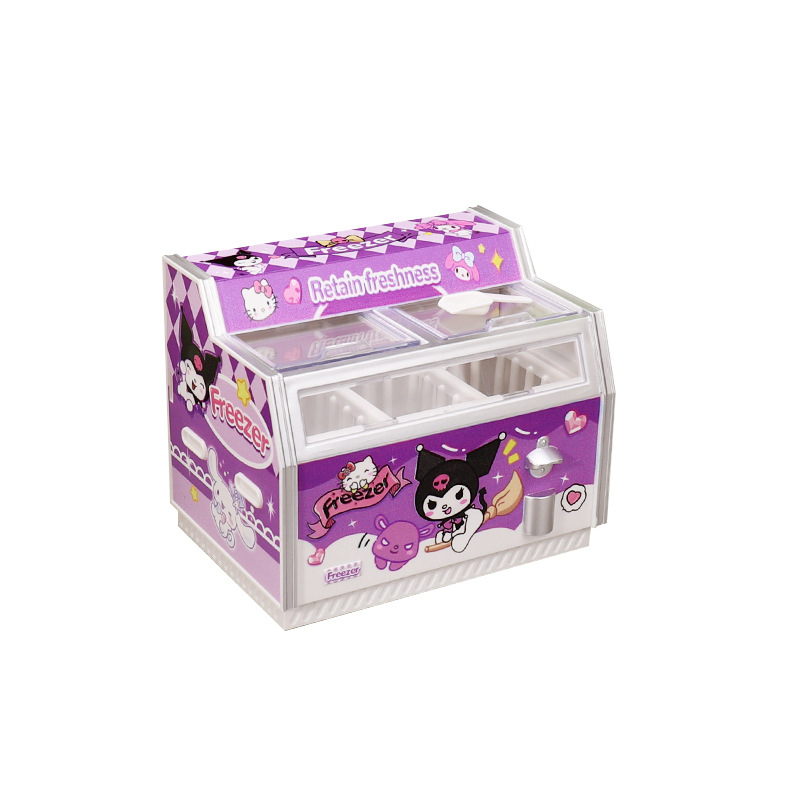 マグネット冷蔵庫は横型の冷凍庫を貼っています。