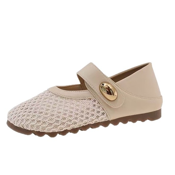 2026 verano nuevo interior de altura superficial Boccan cabeza redonda con base plana velcro antideslizante zapatos de moda de mujer