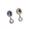 DIY accessories s925 sterling silver retro abalone shell earrings earrings Empty half -finished earrings silver support materials