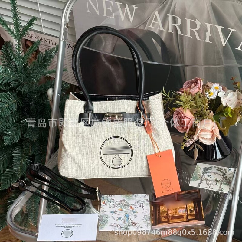 Official VIP Member Gift: Kelly Direct Supply Handbag, Popular Women's Canvas Patchwork Crossbody Bag, Handheld Bucket Bag
