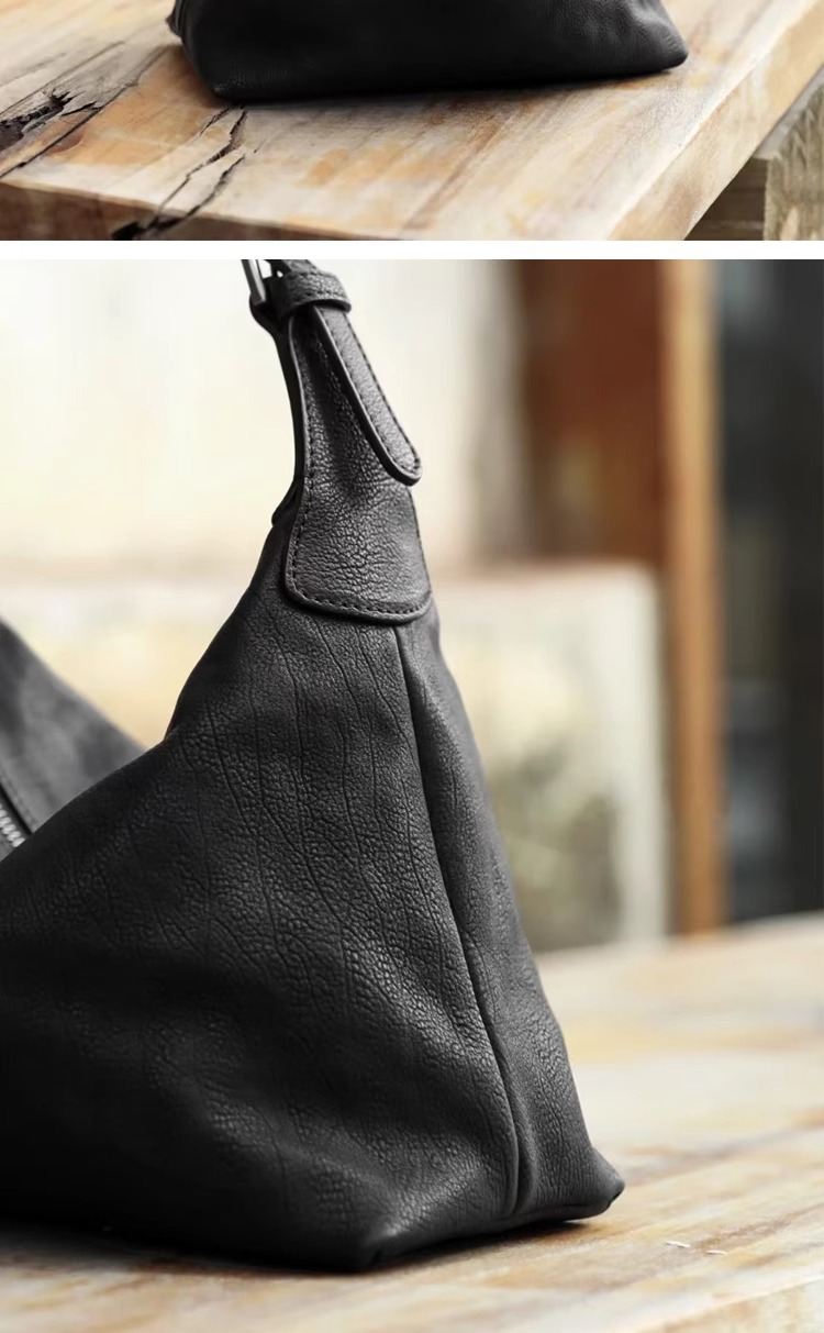 Leather top layer vegetable-tanned cowhide hobo single-shoulder underarm bag for women 2025 new style, a niche and high-end crossbody dumpling bag undefined