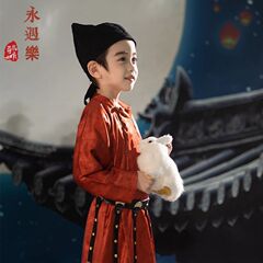 子供の漢服の唐製の丸首の服を復元します。