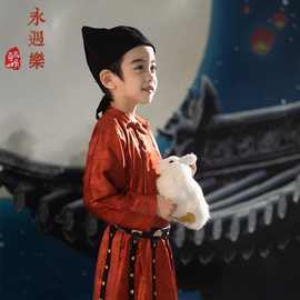 儿童汉服唐制圆领袍复原长安李白男童汉服宝宝儿童古装秋季唐装新