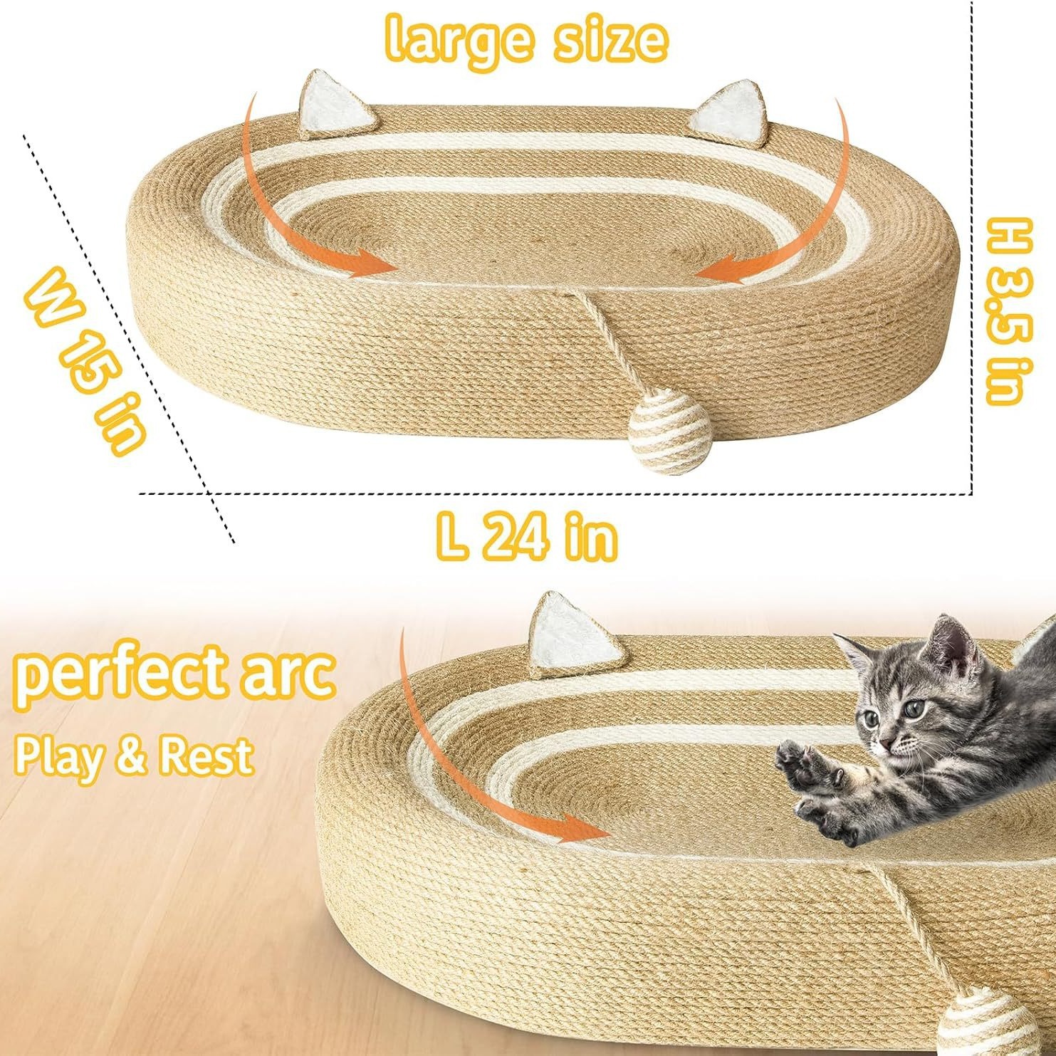 Cat Scratching Board Sisal Wear-Resistant and Non-Shedding Vertical Cat Scratching Post Cat Claw Grinding Toy Cat Climbing Frame Pet Supplies